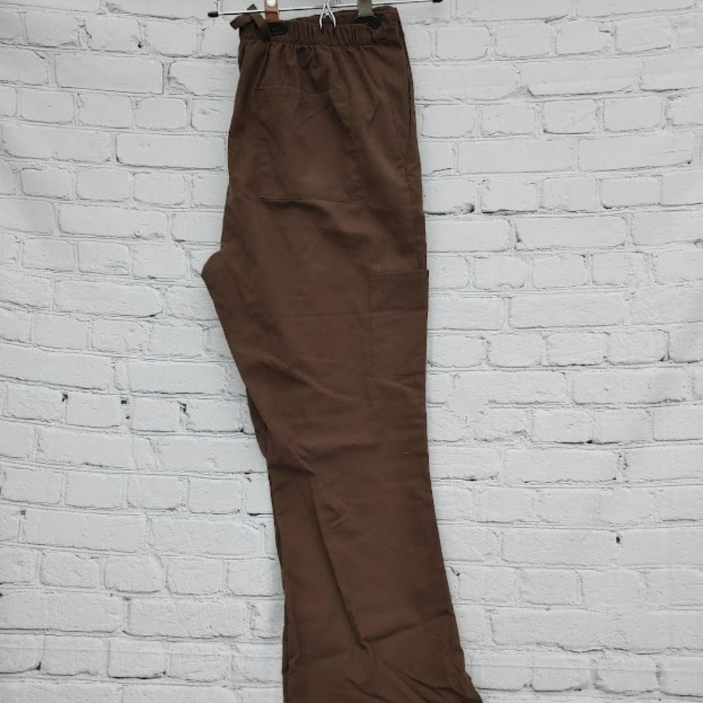 2/$10 Green Town Scrub Pants—Brown